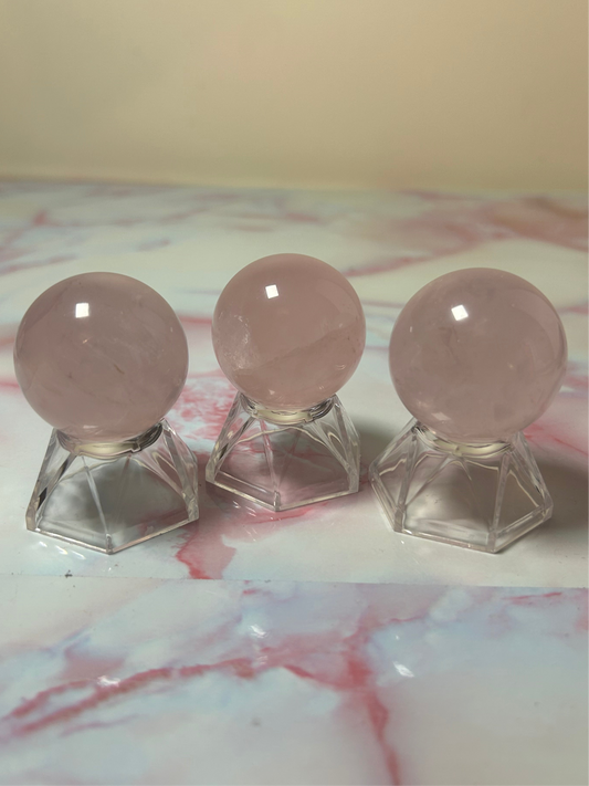 Mozambique Star Rose Quartz Spheres