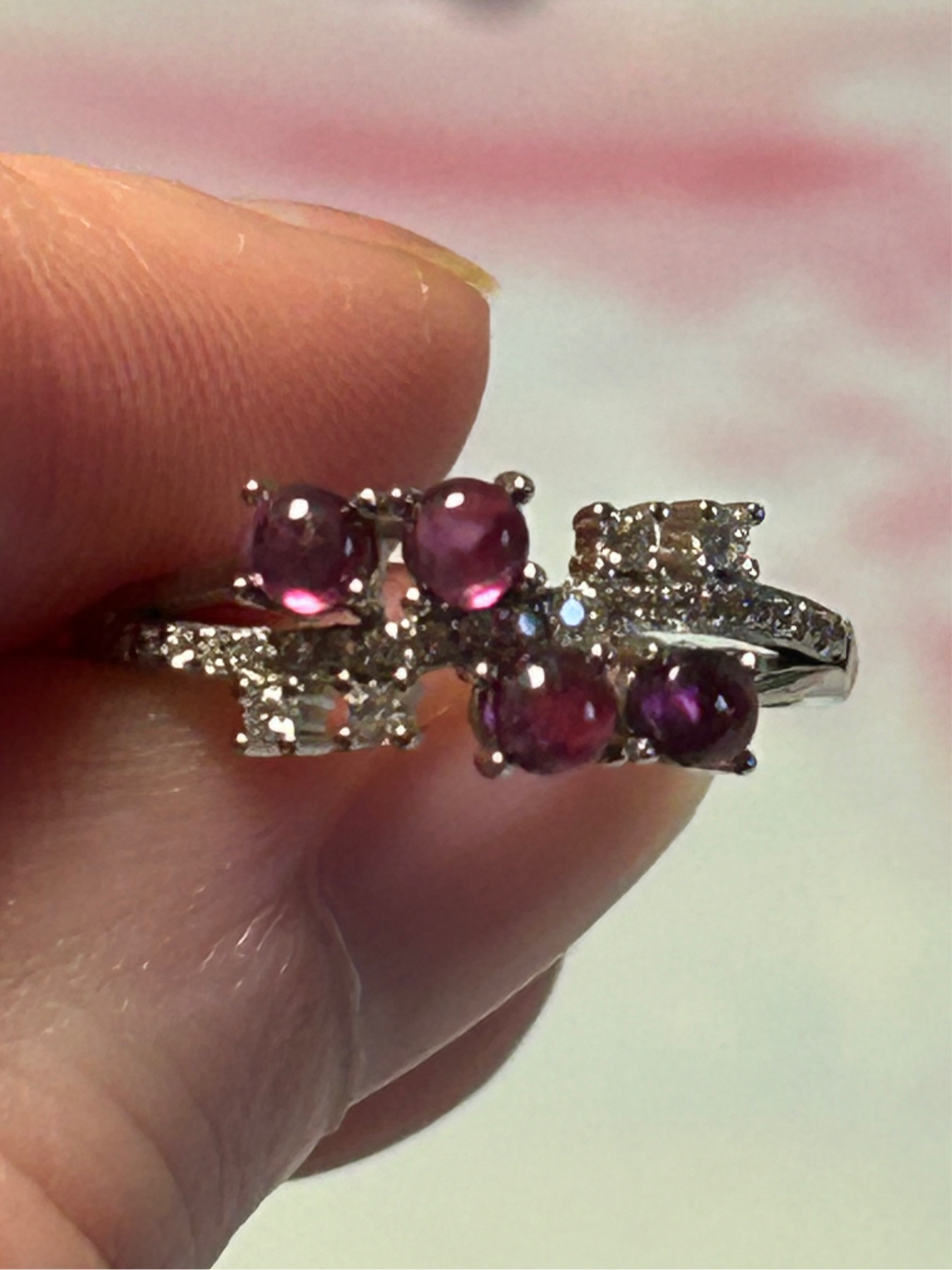 Purple Garnet S925 Adjustable Rings