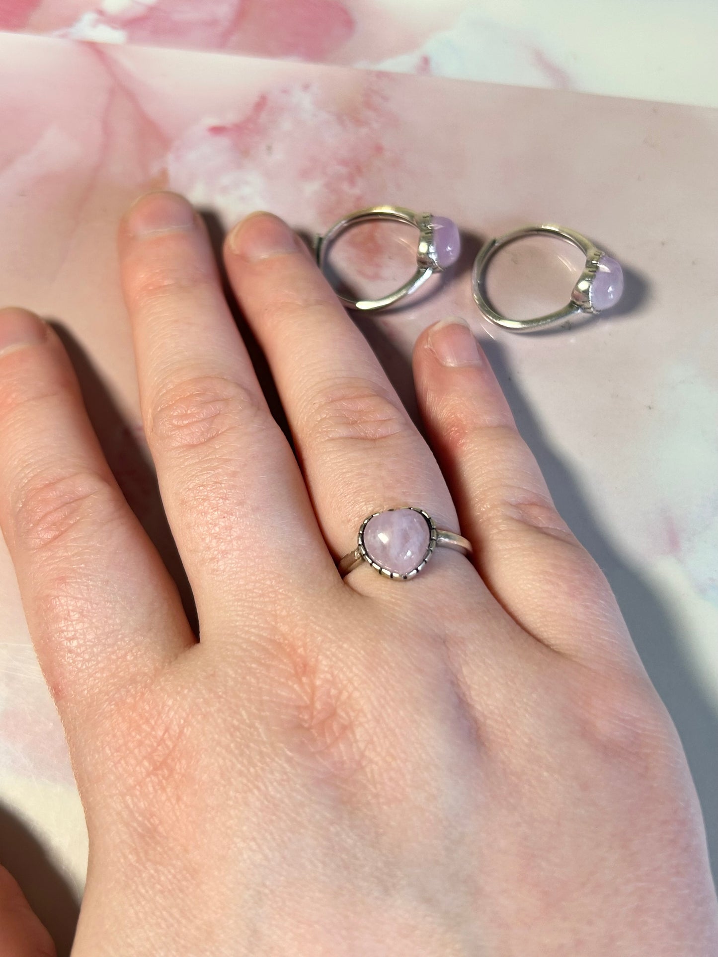 Kunzite S925 Adjustable Rings