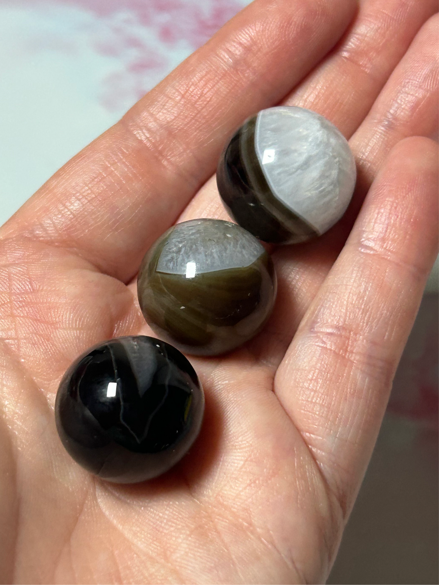 Black Banded Agate Mini Spheres