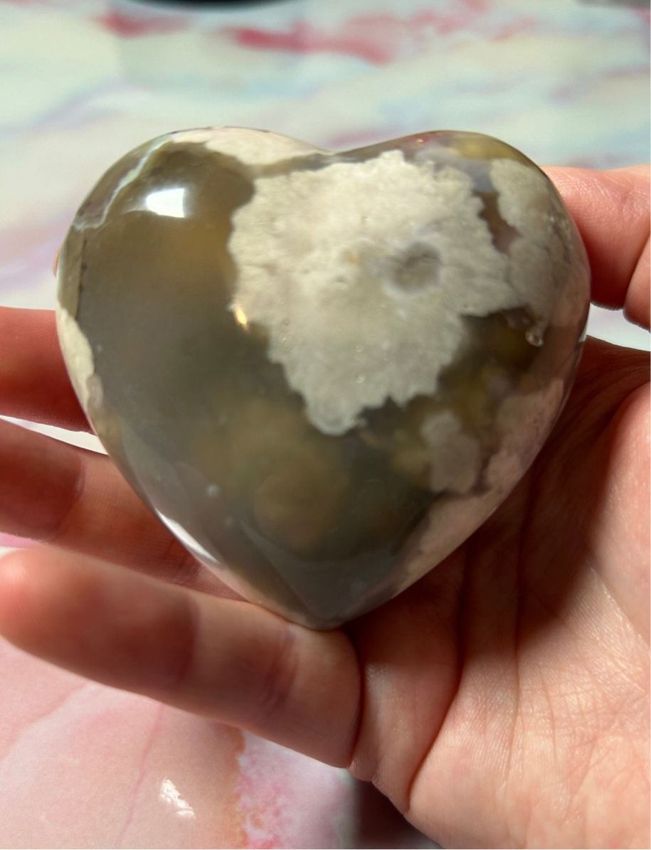 Flower Agate Hearts