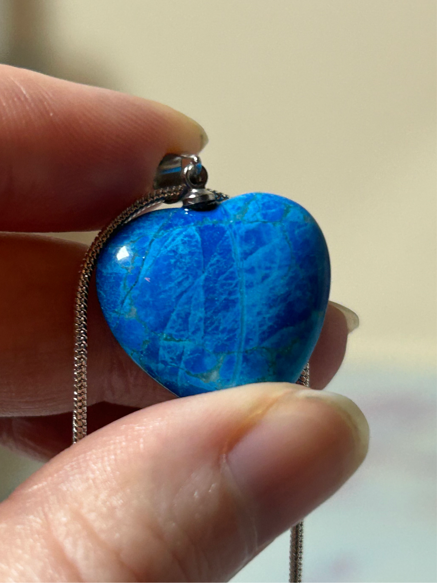 Blue Howlite Heart Necklace