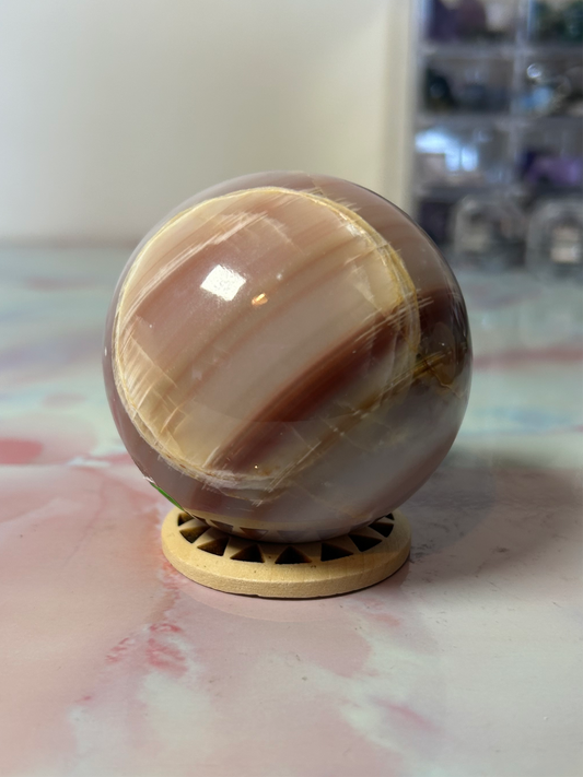 Pink Banded Onyx Sphere A