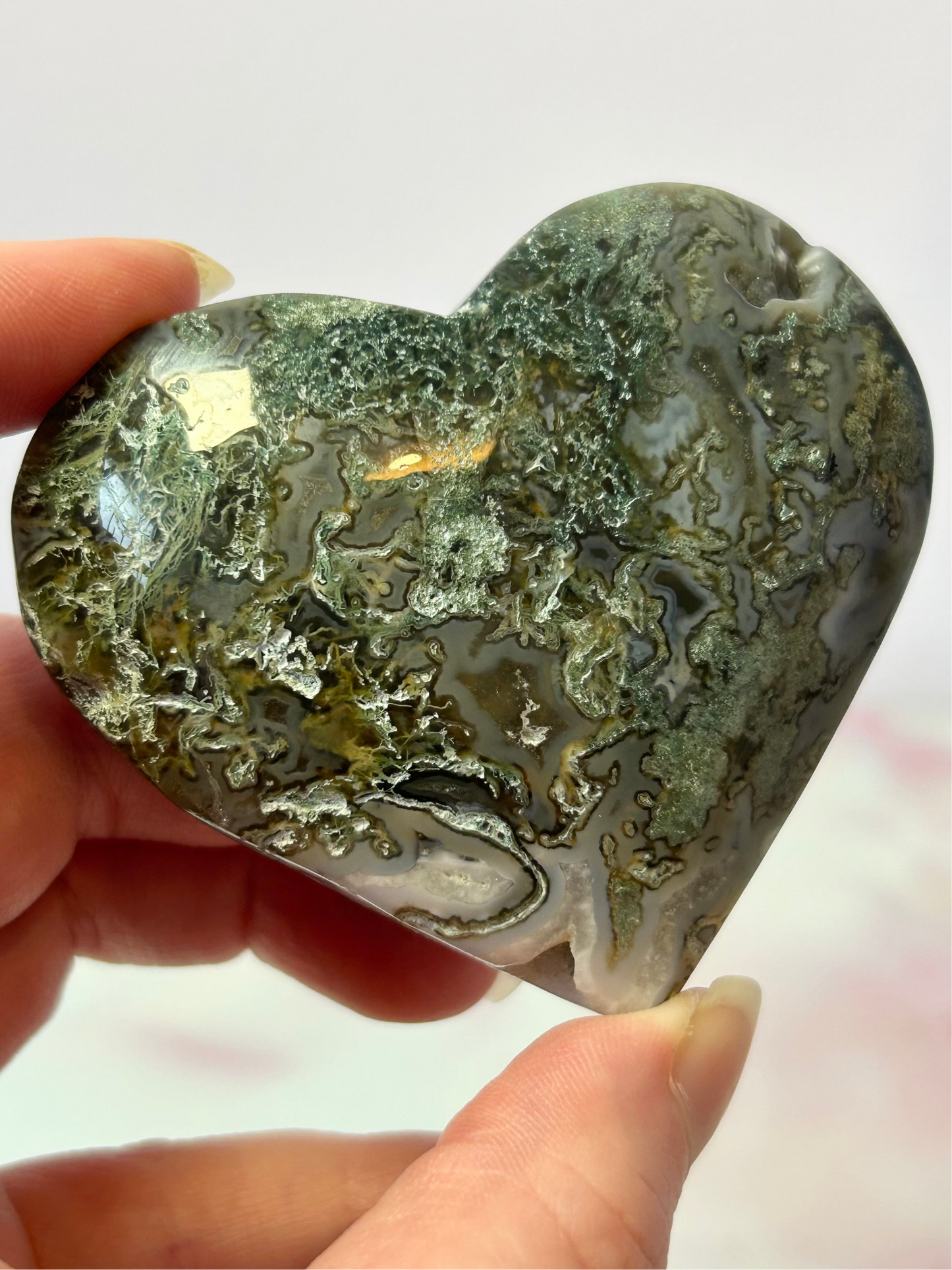 Moss Agate Heart