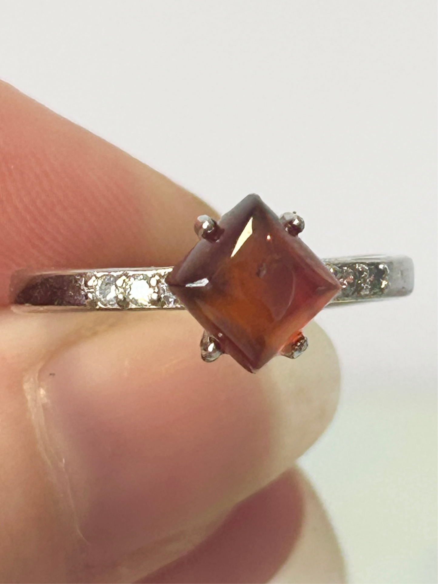 Garnet Stainless Steel Adjustable Rings