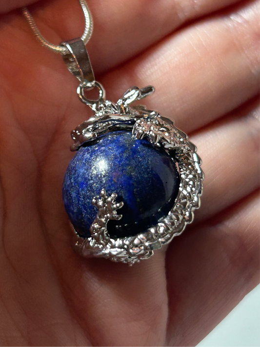 Lapis Lazuli Dragonball Necklace