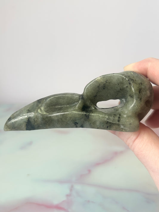 Labradorite Crow Skull
