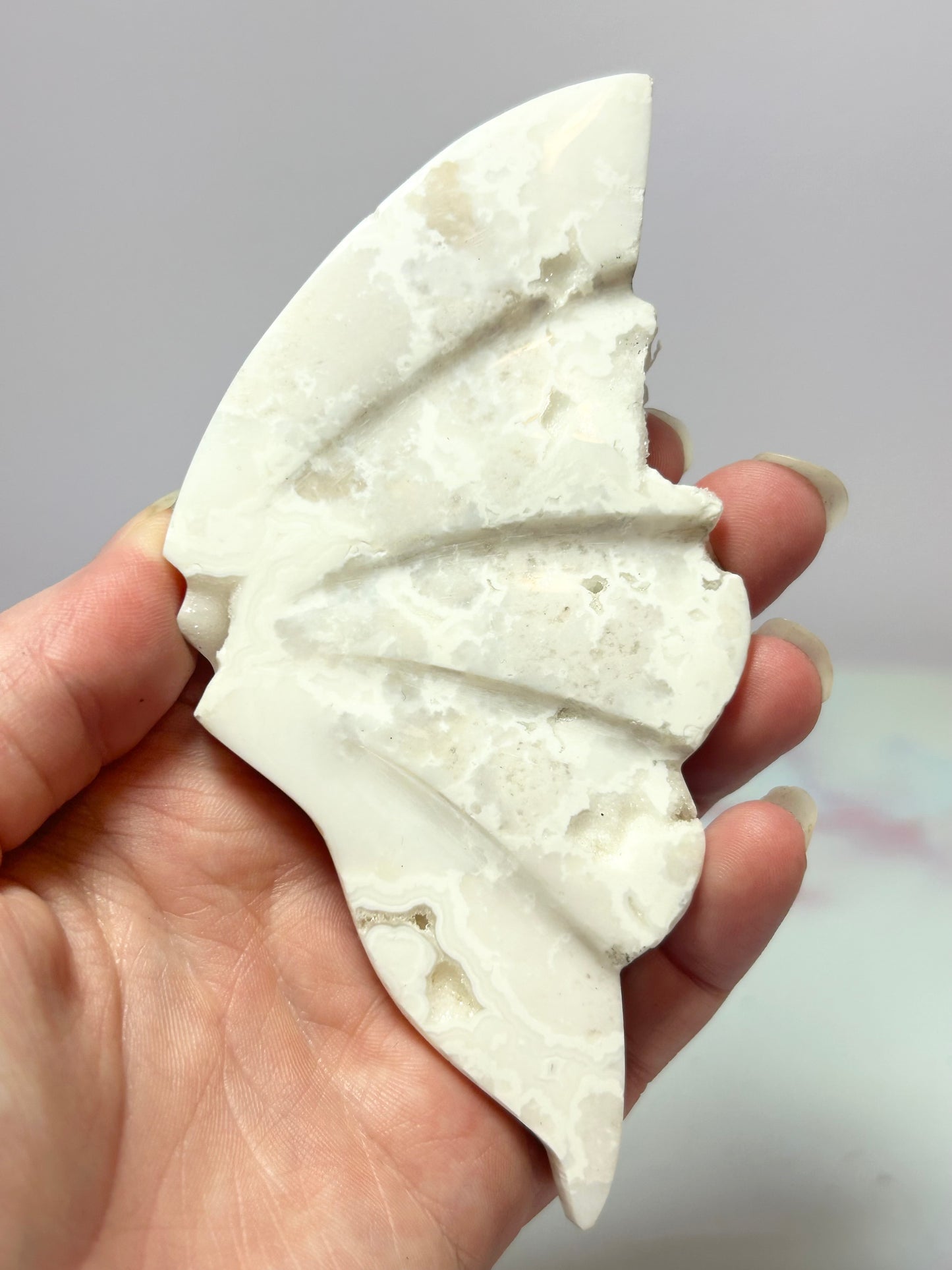 White Plume Agate Butterfly Wings