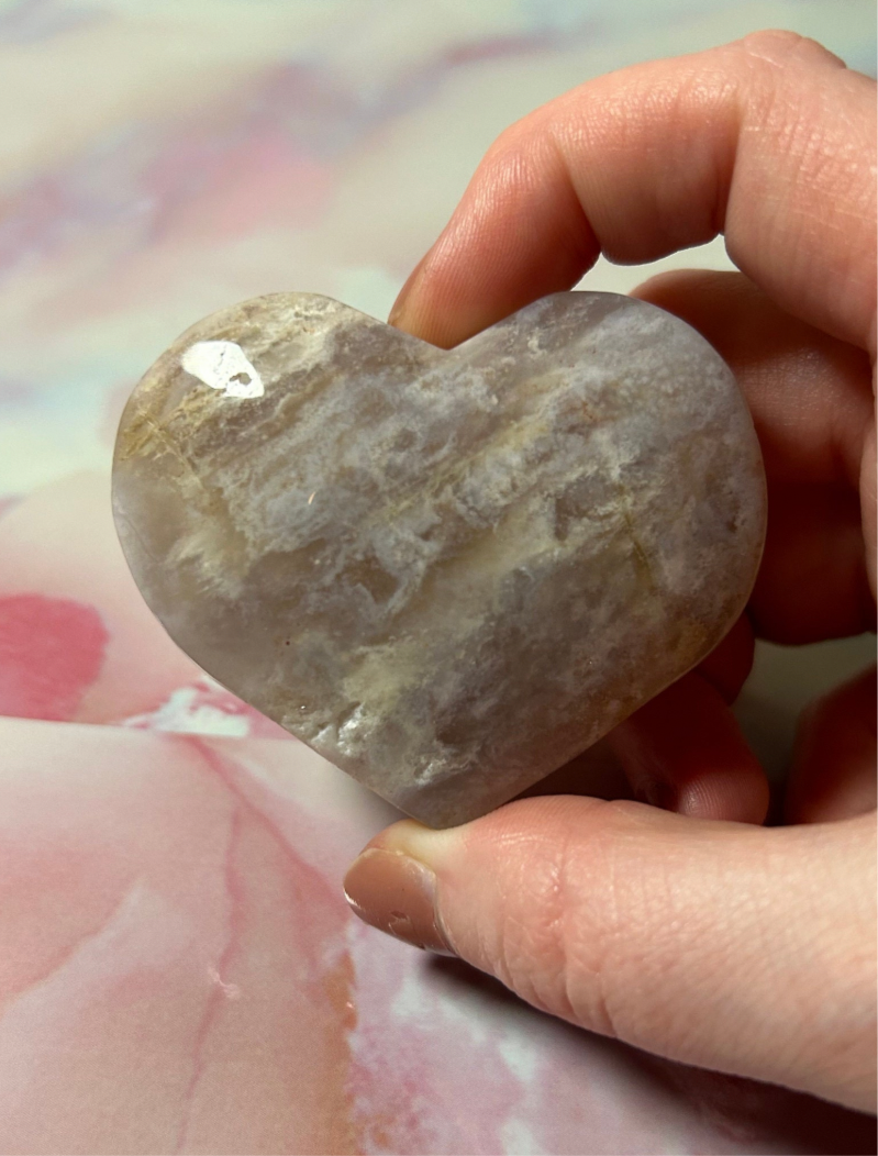 Flower Agate Hearts