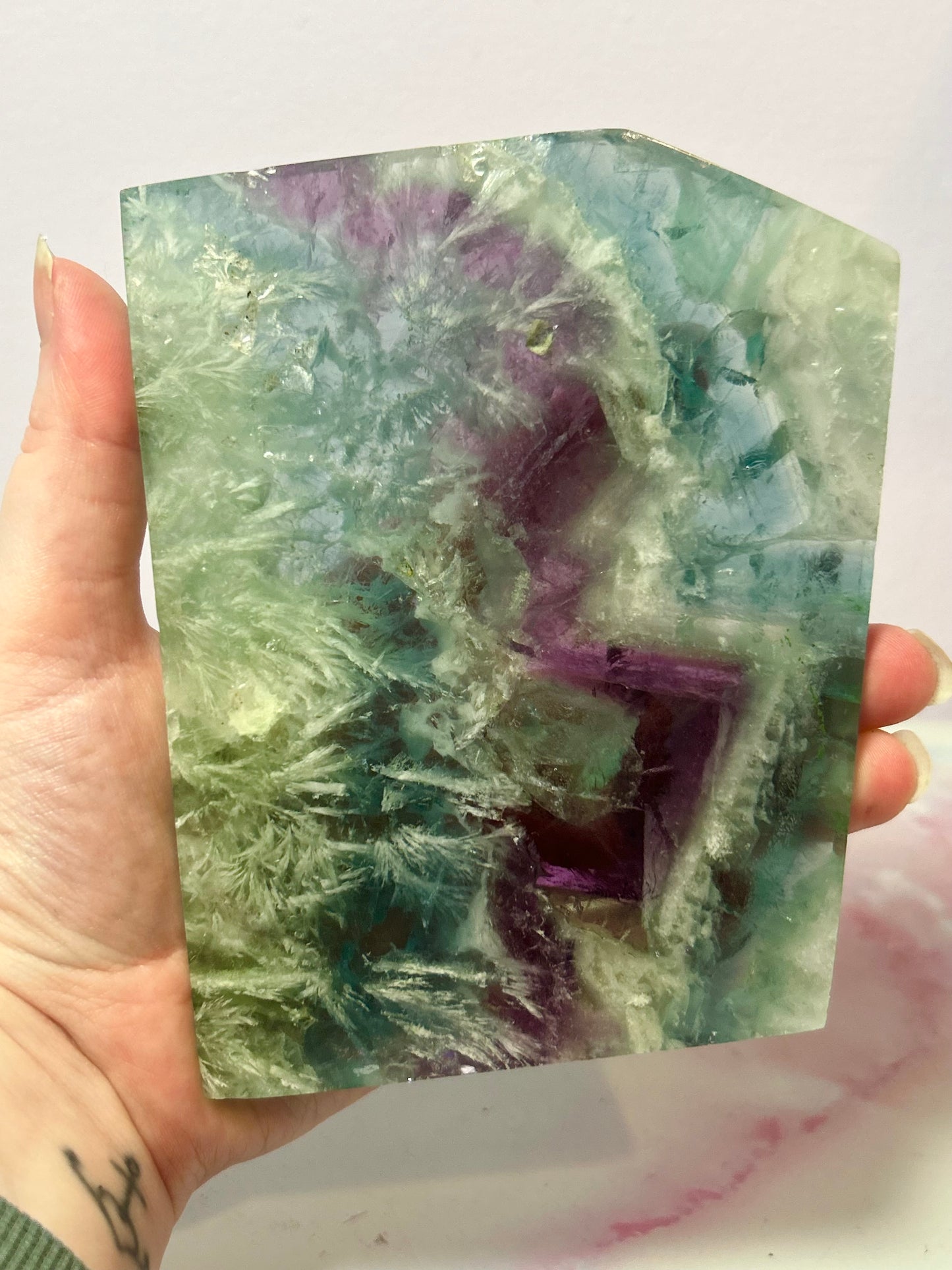 Feather Fluorite Slab