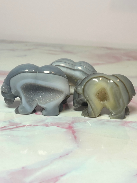 Druzy Agate Bear- Large