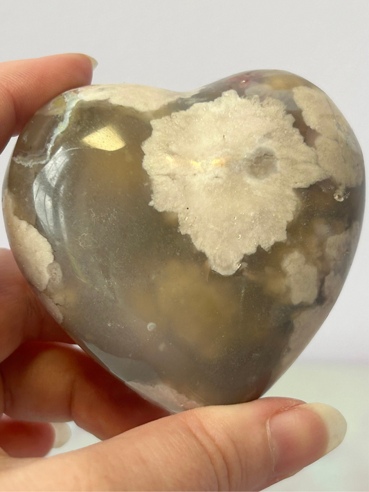 Flower Agate Heart